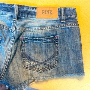PINK blue Jean shorts